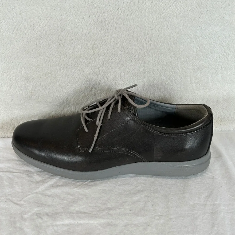 Cole Haan Grand.OS Mens 13M Black Leather Oxford Dress Shoes C28730 Grey Sole